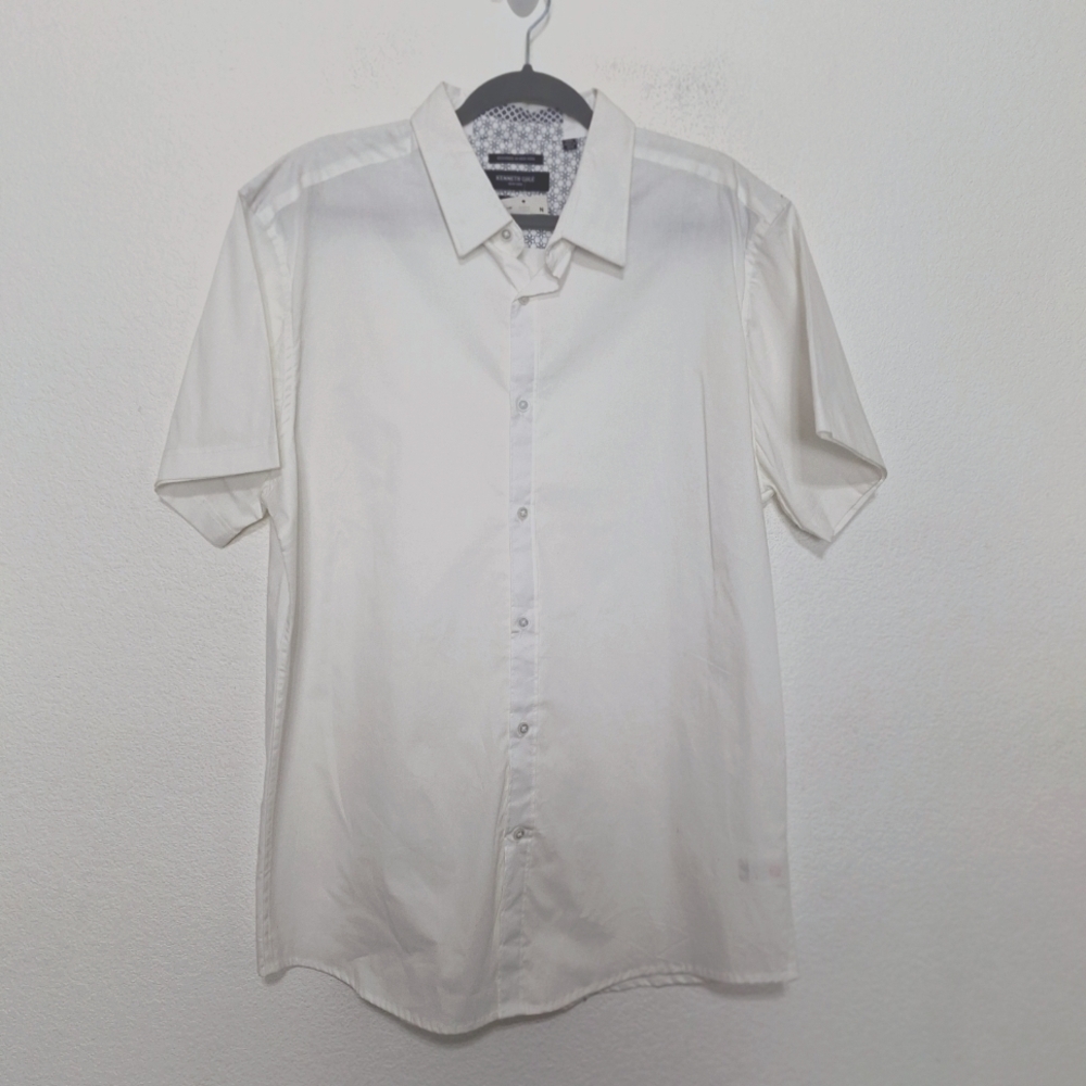 Kenneth Cole New York "NEW" Men's White Slim Fit Button Down Shirt Size XXL
